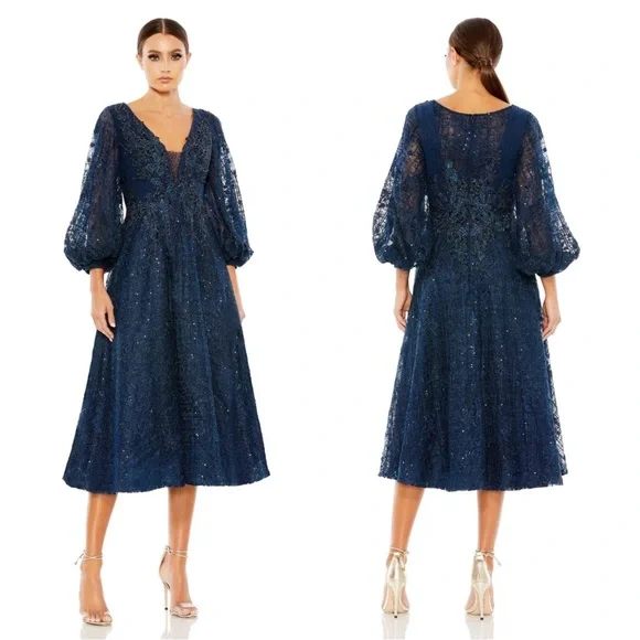 open lace back dress Long Sleeve Mermaid Gown CD864 – Sparkly Gowns